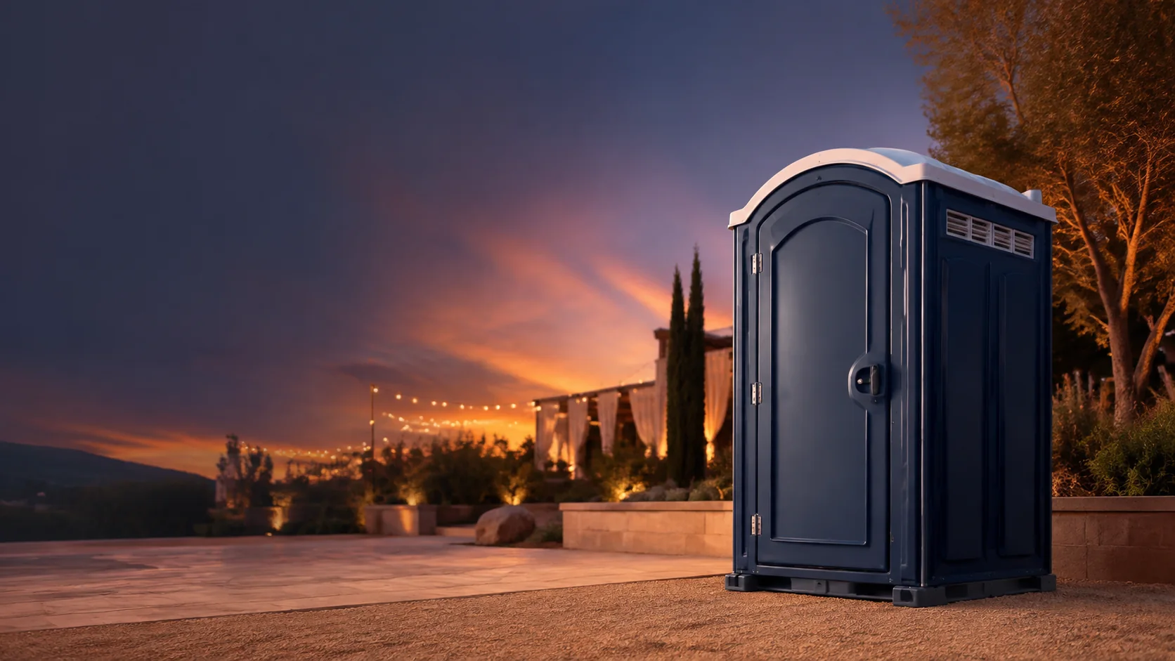 Portable restroom shown for rental planning in Prattville, AL